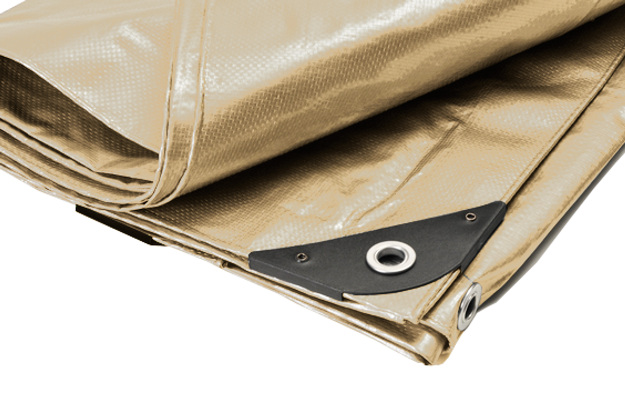 14' x 30' Heavy Duty Premium Tan Poly Tarp (13'6" x 29'6")