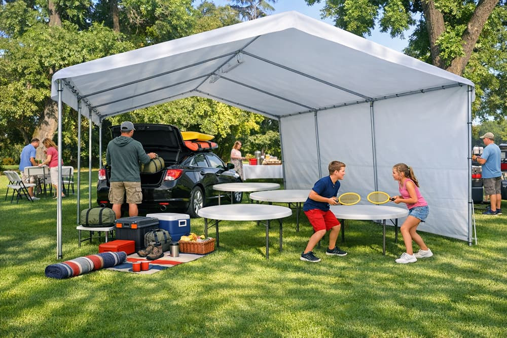 18' X 30' Valance Canopy 1-5/8" Dia. HD Galvanized Frame