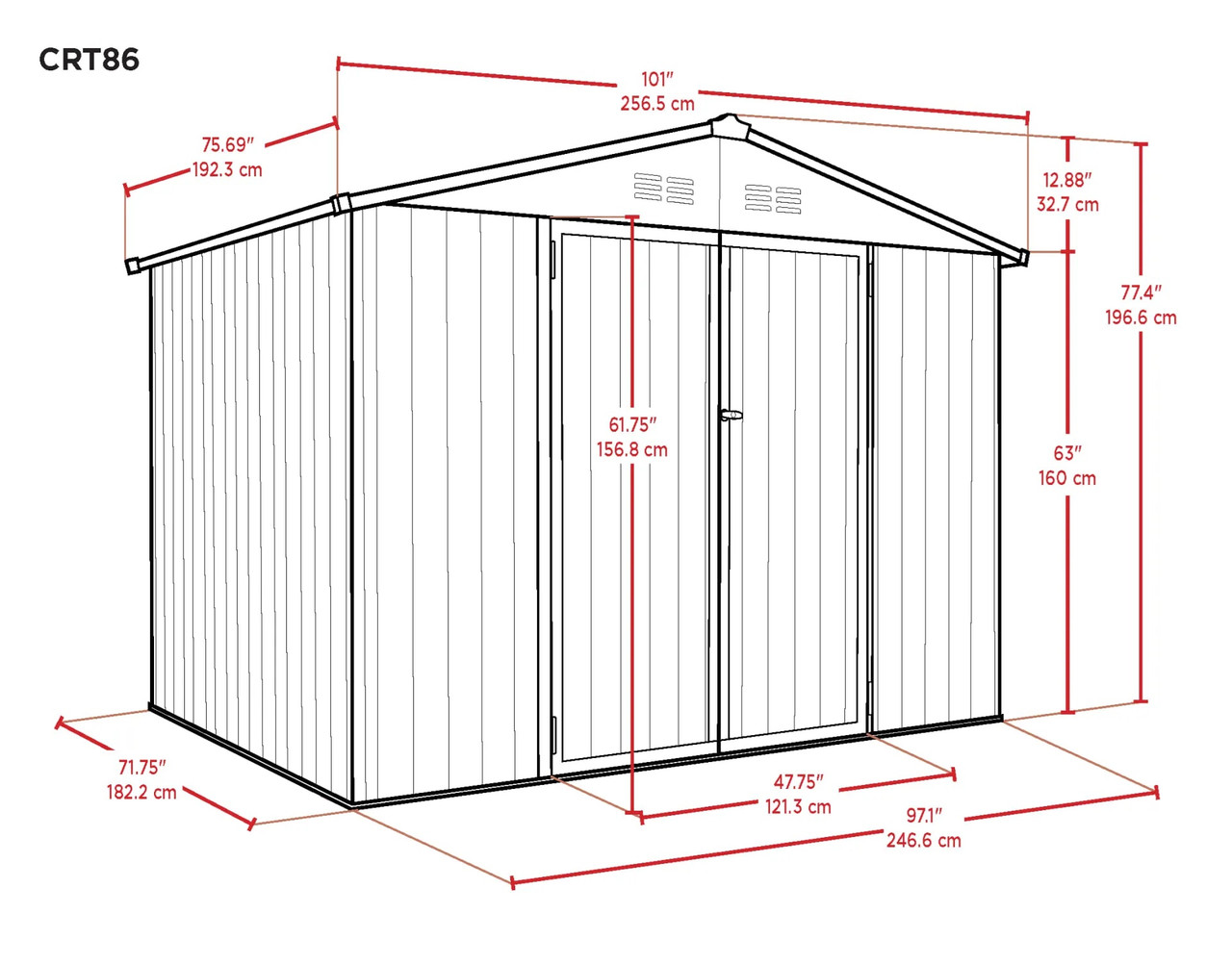 Arrow Cover It 8' x 6' x 6' Brown Shed
