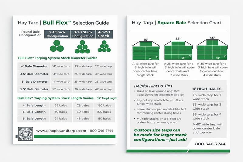 Bull Flex™ Hay Tarp System – Reinforced Poly Bale Cover (52' Length)