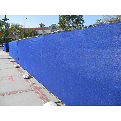 6' X 50' Heavy Duty Blue Fence Screen Mesh Tarp(Finished Size 5'8" x 49'3")