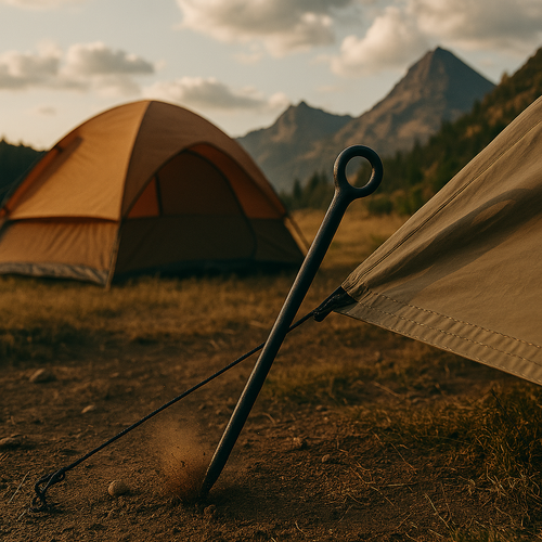 18" Heavy Duty Tent Stake With Eye Hook (Set Of 10)