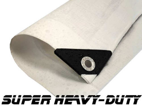 20 X 20 Super Heavy-Duty Tarp White/White(Finished Size 19'6" x 19'6")