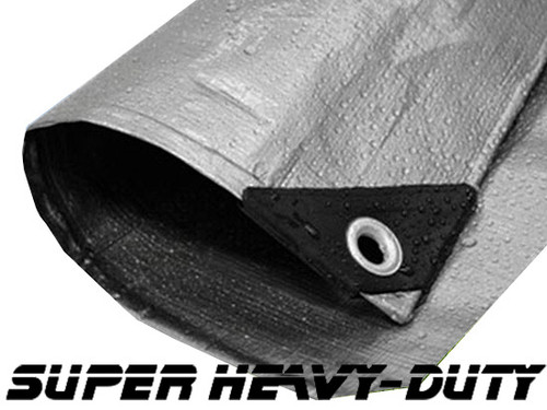 24 X 24 Super Heavy-Duty Tarp Silver/Silver(Finished Size 23'6" x 23'6")