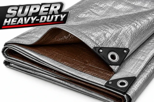 Silver Brown Super Heavy-Duty Poly Tarp