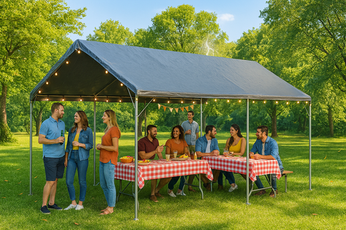 10' X 20' Valance Canopy 1-5/8" Dia. HD Galvanized Frame