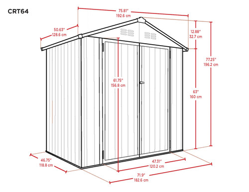6' x 4' x 6' Arrow Cover It Brown Shed 6' x 4' x 6' Arrow Cover It Brown Shed