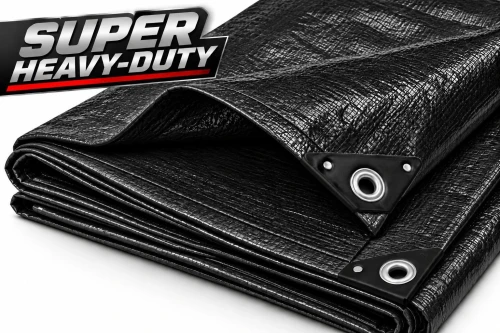 Black Super Heavy-Duty Poly Tarp