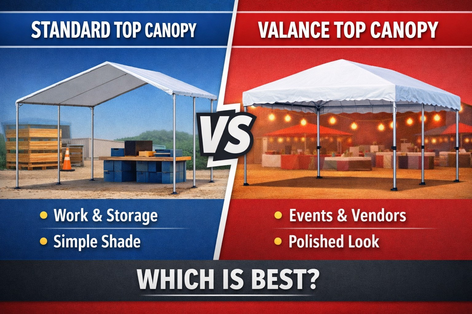 Standard Top vs Valance Top Canopy: Which Should You Choose?