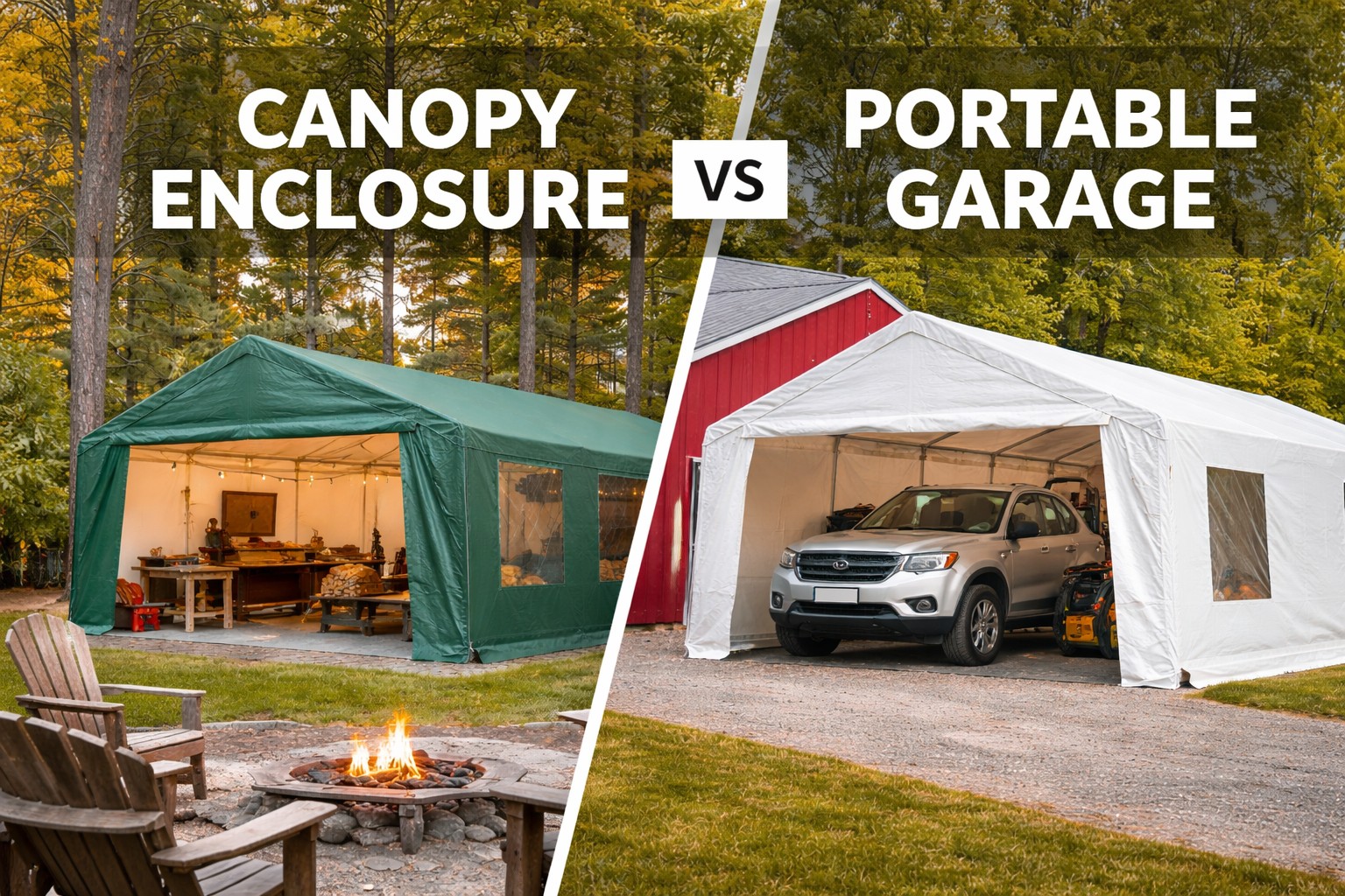 Canopy Enclosure vs Portable Garage: Which Storage Solution Is Right for You?