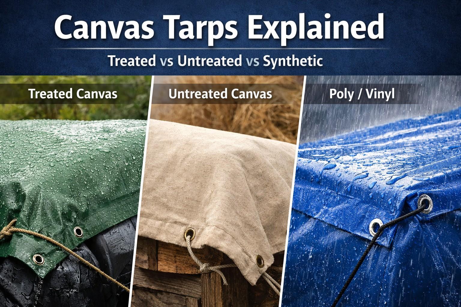 Canvas Tarps Explained: Treated vs Untreated vs Synthetic Alternatives