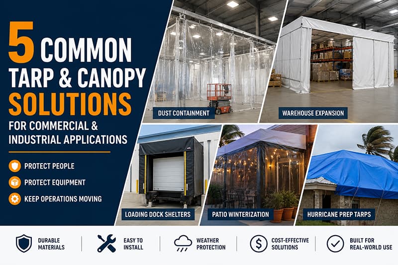 5 Common Tarp and Canopy Solutions for Commercial and Industrial Applications