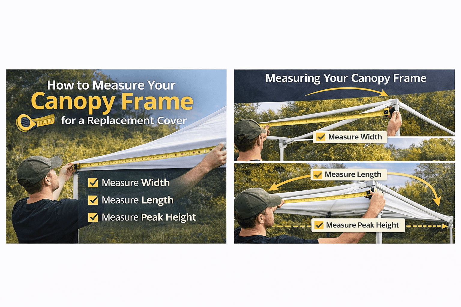 How to Measure a Canopy Frame for a Replacement Cover