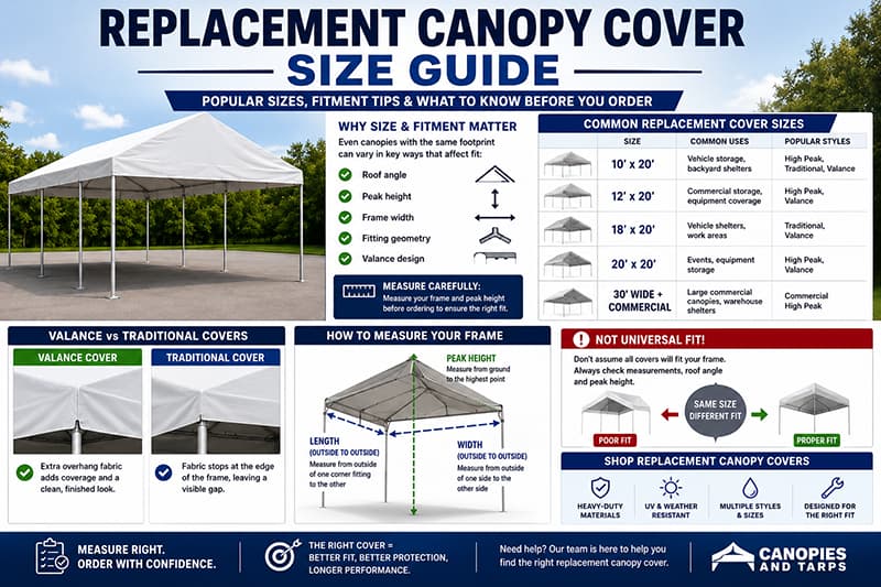 Replacement Canopy Cover Size Guide (Popular Sizes & Fitment Tips)