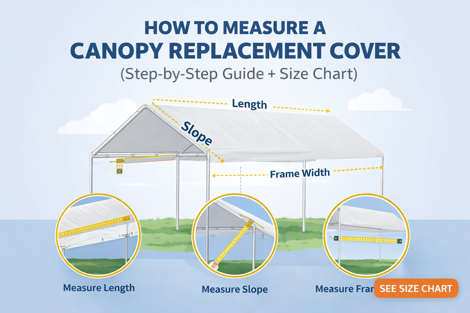 How to Measure a Canopy Frame for a Replacement Cover