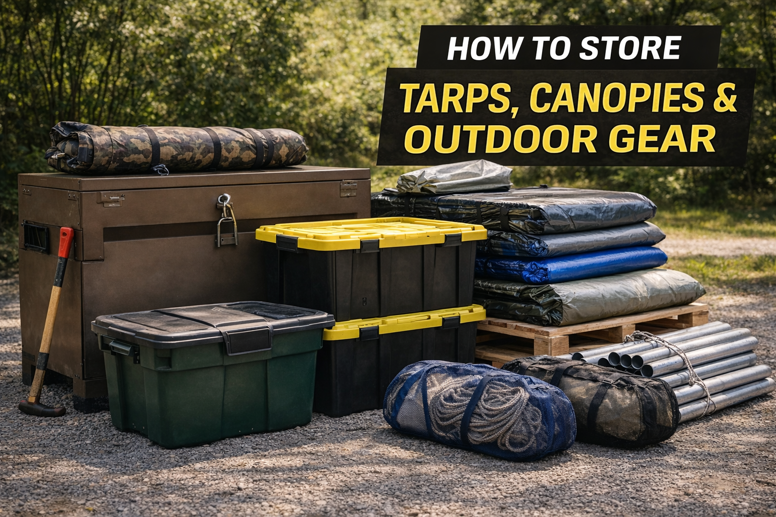 How to Store Tarps, Canopies, and Equipment Outdoors Without Damage