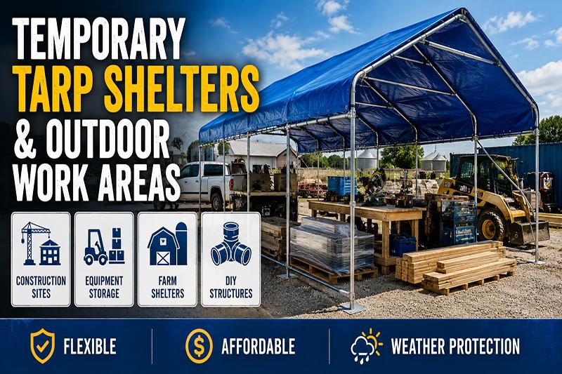Temporary Tarp Shelters & Outdoor Work Areas