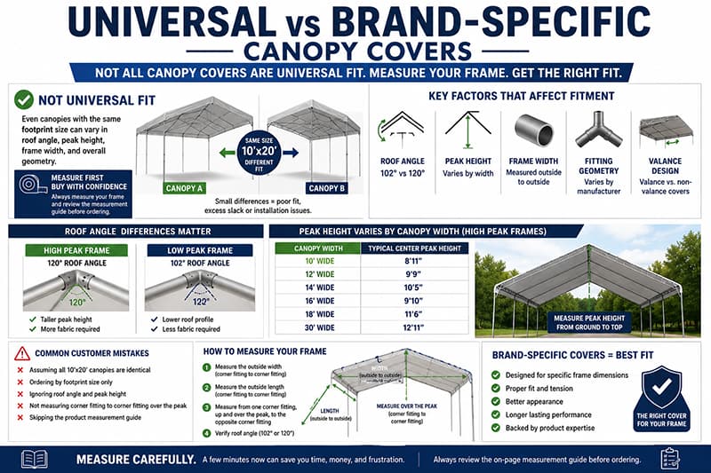 Universal vs Brand-Specific Canopy Covers (Complete Guide)