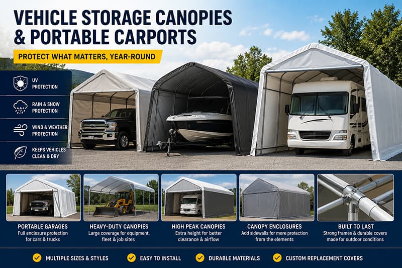 Vehicle Storage Canopies & Portable Carports (Complete Guide)