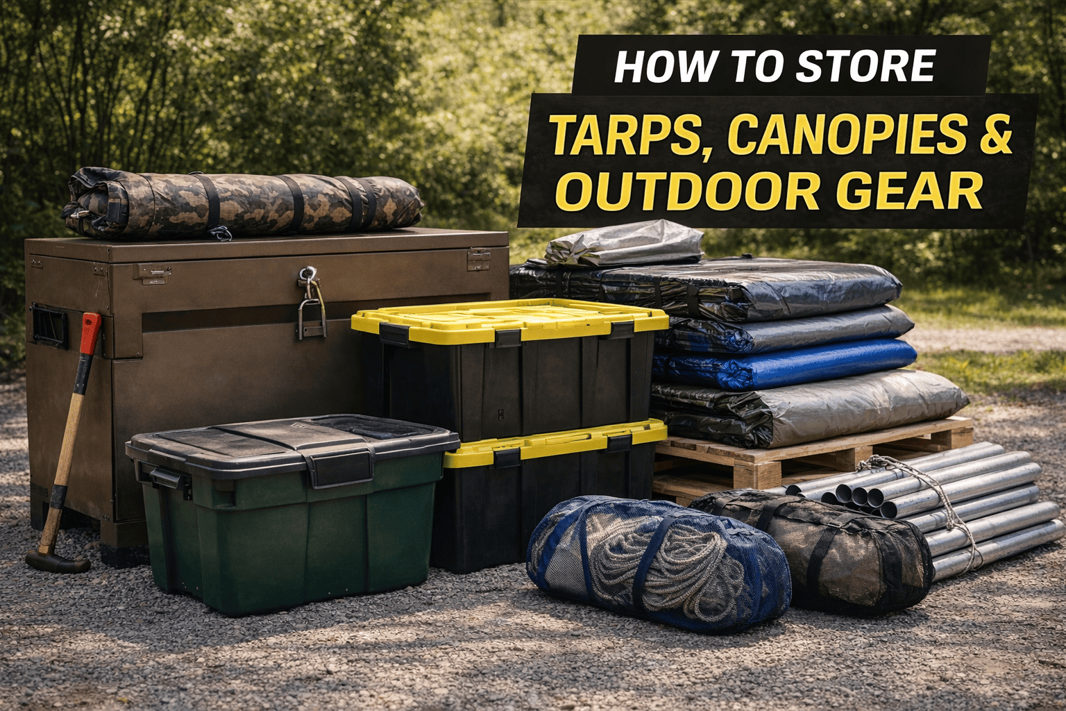 How to Store Tarps, Canopies, and Equipment Outdoors Without Damage ...