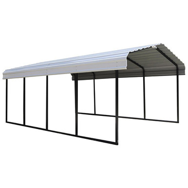 PHI VILLA 12x20 Ft Heavy Duty Carport – Steel Frame & PE Canopy, Waterproof Sun Shade For Vehicle