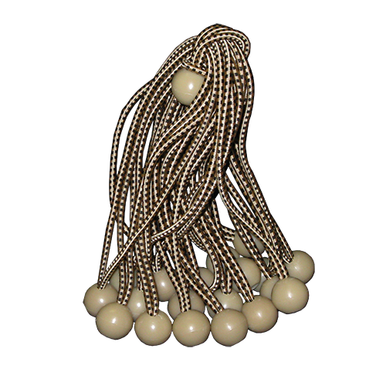 9" Tan Ball Bungee Tarp Ties 50 Pc.