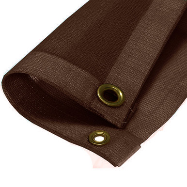 6' x 10' Brown Mesh Tarp - Finished Size 5' 6" x 9' 6" TMBR0610