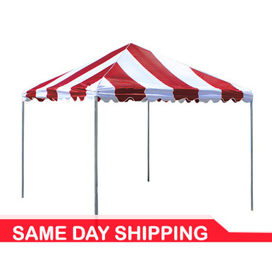 10 x 10 Carnival Party Canopy  Red and White CCC1010A