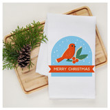 Bird & Holly Holiday Tea Towel