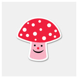 Polka Dot Mushroom Sticker