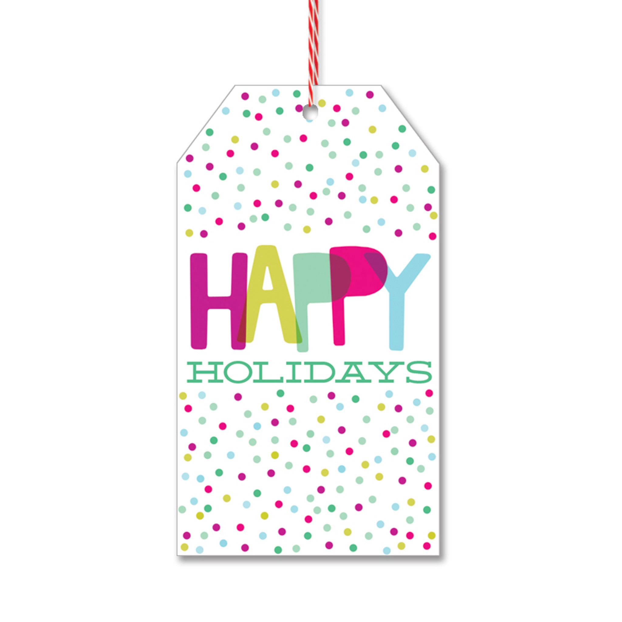 Happy Holiday Dots Gift Tags