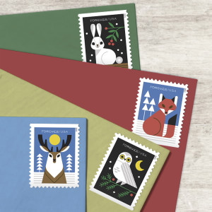 Holiday Stamps - Book of 20 - Winter Woodland Animals