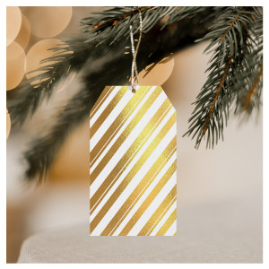 Holiday Gold Stripe Gift Tags