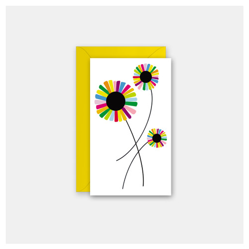 Rainbow Flowers - Set of 4 Mini Cards
