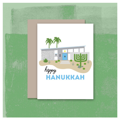 Mid-Century Modern House Hanukkah Holiday Cards