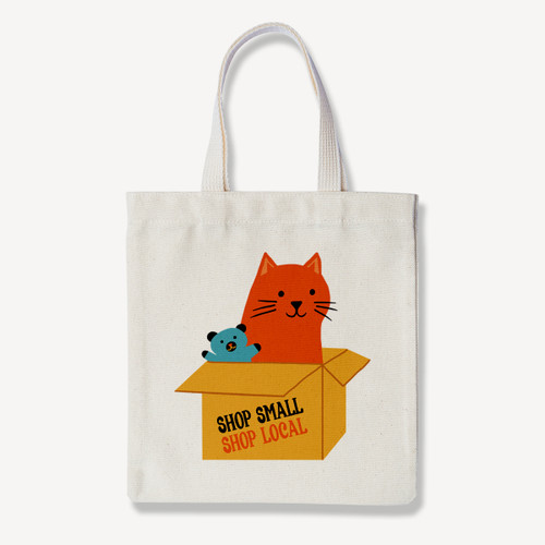 Shop Small Shop Local Cat Tote Bag