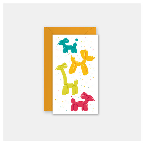 Balloon Dog Party - Set of 4 Mini Cards