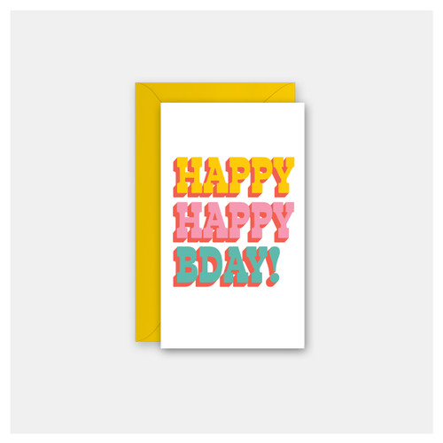 Happy Happy Bday - Set of 4 Mini Cards