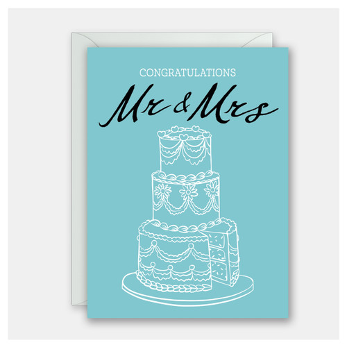 Mr & Mrs Cake Wedding Card