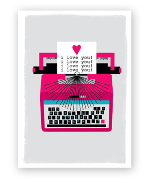 Vintage Typewriter Valentine's Day Card