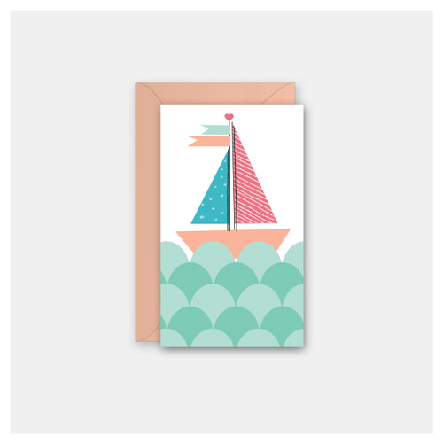 Sail Boat  - Set of 4 Mini Cards