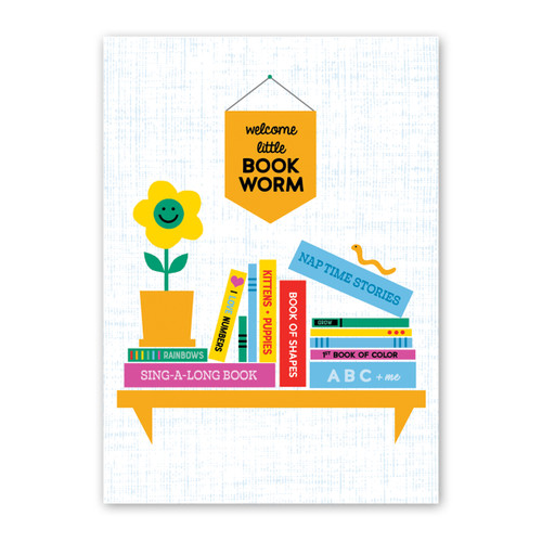 Baby Book Worm Baby Card