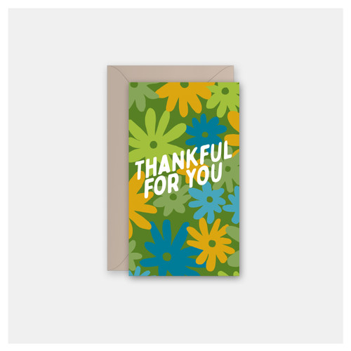 Thankful Groovy Floral - Set of 4 Mini Cards