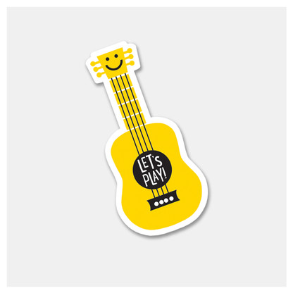 Yellow Guitar | Vinyl Sticker | Rock Scissor Paper