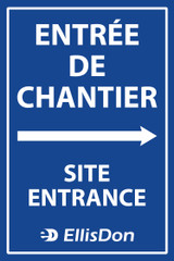 Site Entrance with Right Arrow 24"x36" EDQC781. **Prices As Low As $24.25 ea.**
