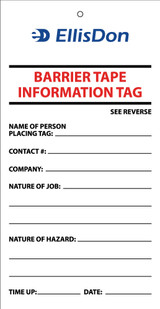 Barrier Tape Information Tags ED803