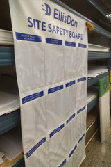 Bilingual Site Safety Banner with Pockets 42"x72" ED835