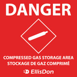 Bilingual Compressed Gas Storage Area 24" x 24" ED851. **Prices As Low As $16.10 ea.**