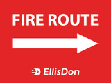 Fire Route (Right Arrow) 24" x 18" ED578. **Prices As Low As $9.95 ea.**