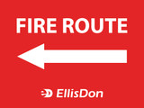 Fire Route (Left Arrow) 24" x 18" ED579. **Prices As Low As $9.95 ea.**